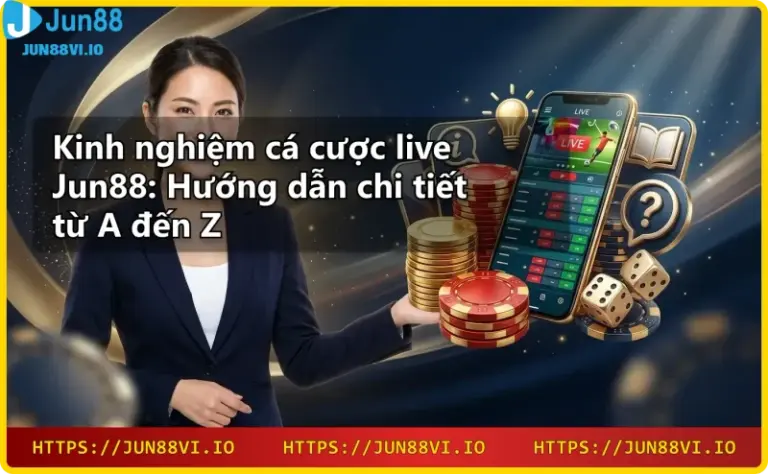 Ba sản phẩm cá cược nổi bật tại Jun88: thể thao, casino trực tuyến và esports được thể hiện qua hình ảnh neon sống động.