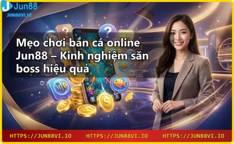Nền tảng bắn cá online Jun88 với đồ họa neon và hiệu ứng ánh sáng cao cấp